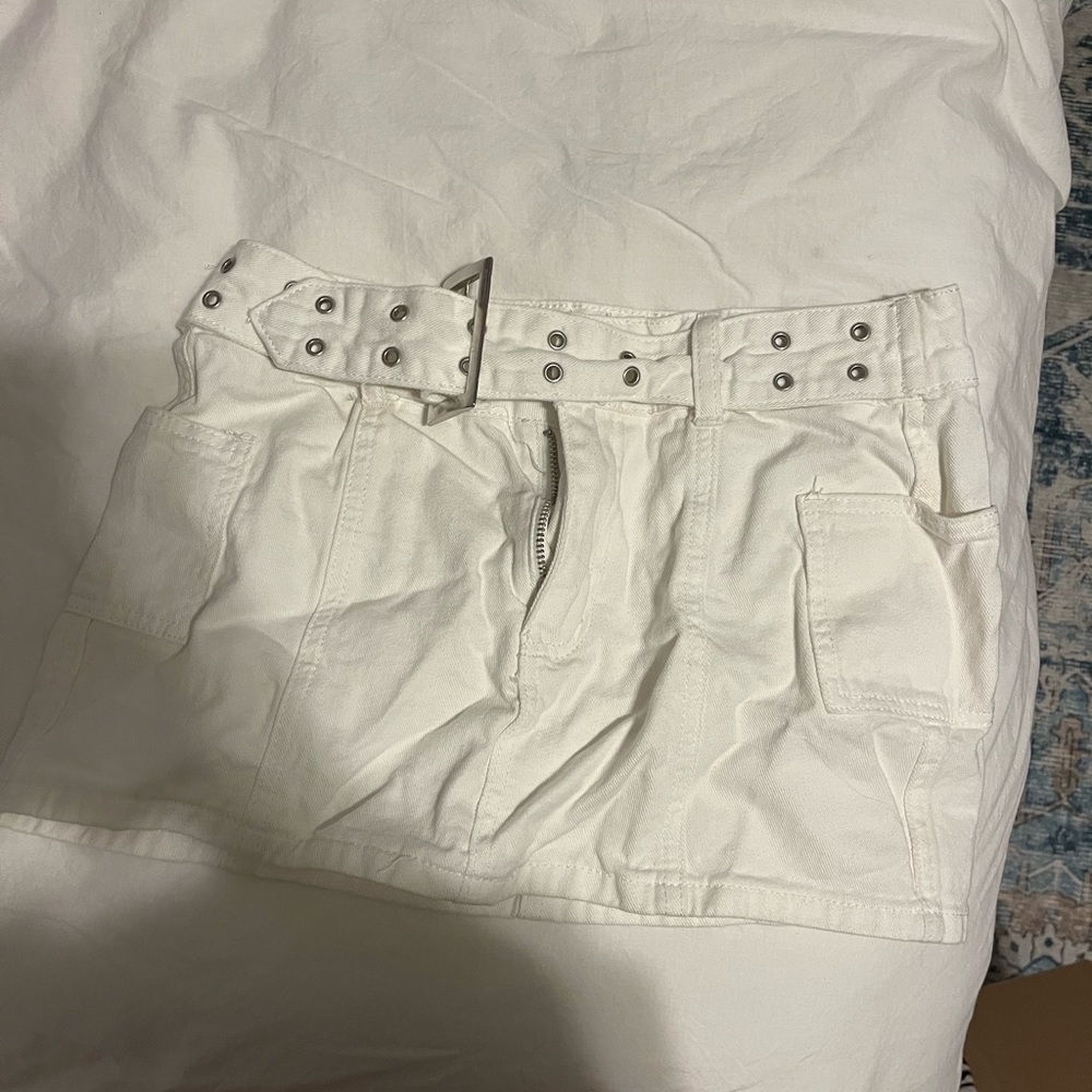 white cargo skirt mini